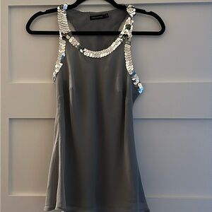 Chiffon and sequin racer back tank